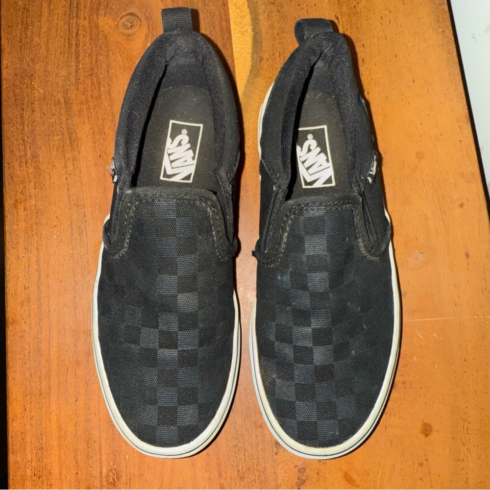 Kids Vans Black Slip-On Shoes